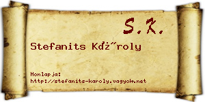 Stefanits Károly névjegykártya